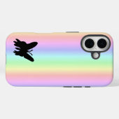 Zwarte vlinder op Pastell Rainbow Case-Mate iPhone Case (Achterkant (horizontaal))