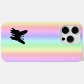Zwarte vlinder op Pastell Rainbow Case-Mate iPhone Case (Achterkant (horizontaal))