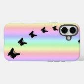 Zwarte vlinder op Pastell Rainbow Case-Mate iPhone Case (Achterkant (horizontaal))