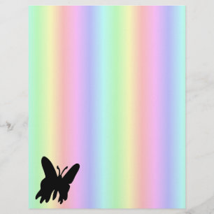 Zwarte vlinder op Pastell Rainbow Flyer