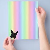 Zwarte vlinder op Pastell Rainbow Flyer (Hand)