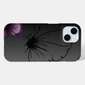 Zwarte vlinder Paarse bloembloem Case-Mate iPhone Case (Achterkant (horizontaal))