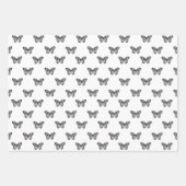 Zwarte Vlinder Pastel Bloemen Inpakpapier Vel (Voorkant)