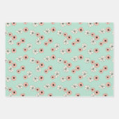 Zwarte vlinder pastel bloemen inpakpapier vel (Voorkant 3)