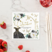 Zwarte Vlinder Quinceanera servetten (Insitu)