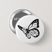 Zwarte vlinder ronde button 5,7 cm (Voorkant /achterkant)