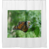 zwarte vlinder roze witte flacon douchegordijn (Voorkant)