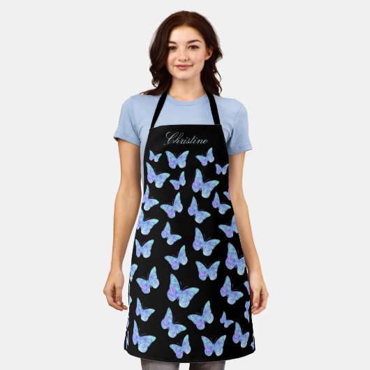 zwarte vlinder schort (Gedragen)
