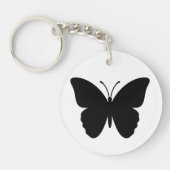Zwarte Vlinder Silhouet, Kies Je Kleur Sleutelhanger (Voorkant)