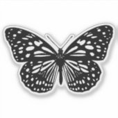 Zwarte vlinder sticker (Voorkant)