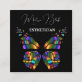 Zwarte vlinder vierkante visitekaartje (Voorkant)