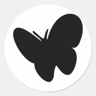 zwarte vlinder - vlinders ronde sticker