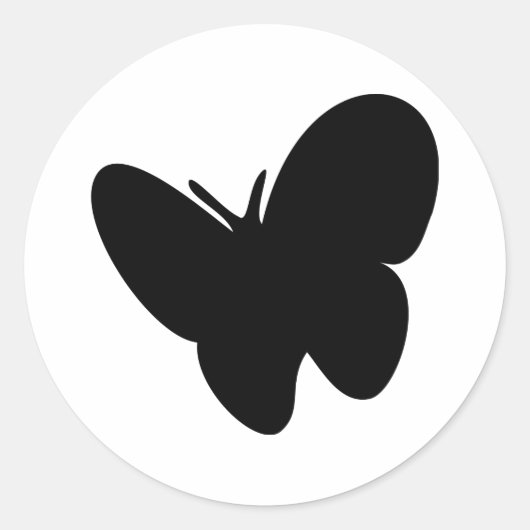 zwarte vlinder - vlinders ronde sticker (Voorkant)