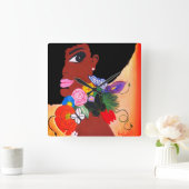 Zwarte vlinder - wandklok (Huis)