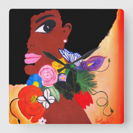 Zwarte vlinder - wandklok