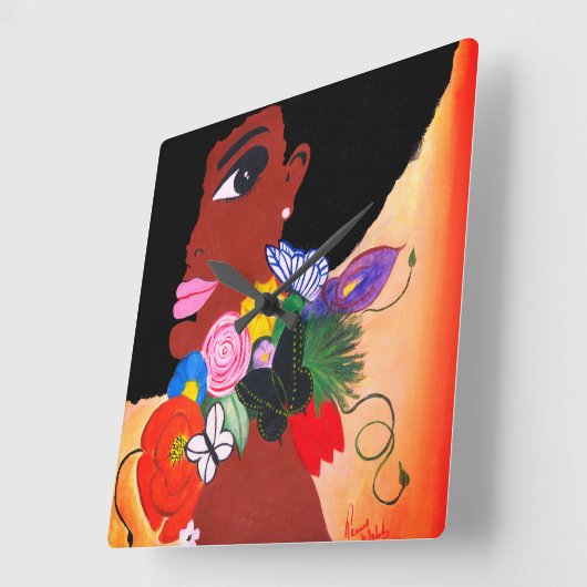 Zwarte vlinder - wandklok (Hoek)