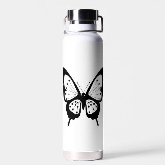 Zwarte vlinder waterfles (Achterkant)