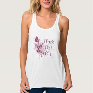 Zwarte vlinderbloemigen meisje tanktop