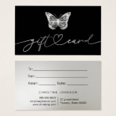 zwarte vlinderkaartje visitekaartje (Voorkant /achterkant)