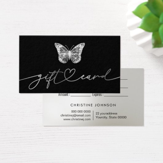 zwarte vlinderkaartje visitekaartje (Bureau)