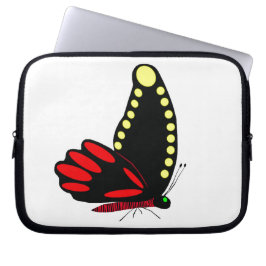 Zwarte vlinderlaptophoes laptop sleeve