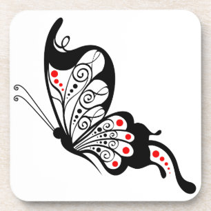 Zwarte Vlinders 2 van het Kant Bier Onderzetter