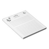 zwarte vlinders met  naam, gelinkt notitieblok (Schuin)