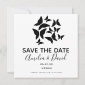 Zwarte Vlinders Verspreid Save the Date (Voorkant)
