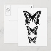 zwarte vlindersilhouettes briefkaart (Voorkant / Achterkant)