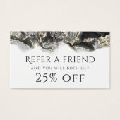 zwarte vloeibare marmer verwijzingskaart visitekaartje (Voorkant)