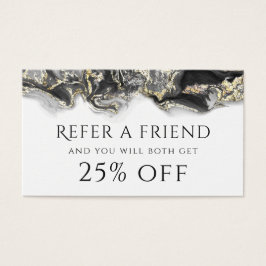 zwarte vloeibare marmer verwijzingskaart visitekaartje