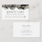 zwarte, vloeiende, marmerende, design troutekaart visitekaartje (Voorkant / Achterkant)