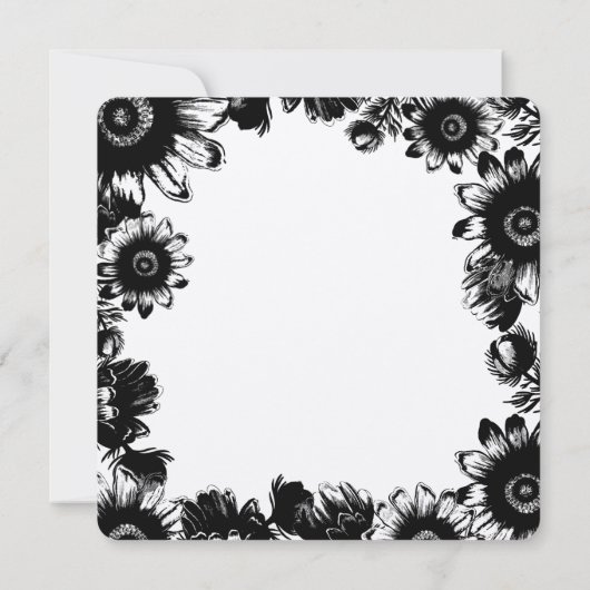 Zwarte  Vloerbruiloft sparen de Datum Kaart (Achterkant)