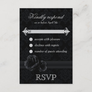 Zwarte vodderige RSVP-kaarten Black RSVP