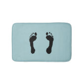 Zwarte voetafdrukken (blauw) badmat (Voorkant)