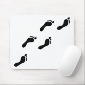 zwarte voetafdrukken muismat (Met muis)