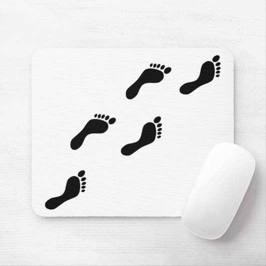 zwarte voetafdrukken muismat (Met muis)