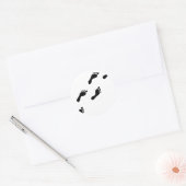 zwarte voetafdrukken ronde sticker (Envelop)