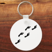 zwarte voetafdrukken sleutelhanger (Voorkant)