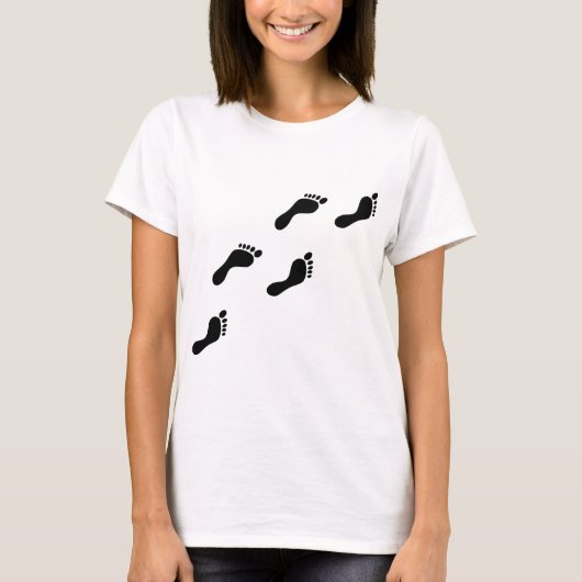 zwarte voetafdrukken t-shirt (Voorkant)