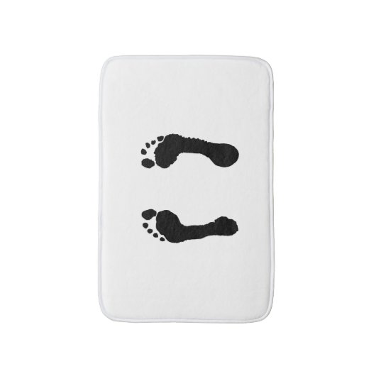 Zwarte voetafdrukken (wit) badmat (Voorkant Verticaal)
