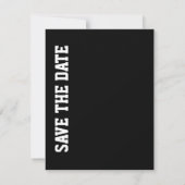 Zwarte Voetbal Bruiloft Save The Date Aankondiging (Achterkant)