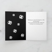 Zwarte Voetbal Foto Verjaardag Kaart (Binnen)