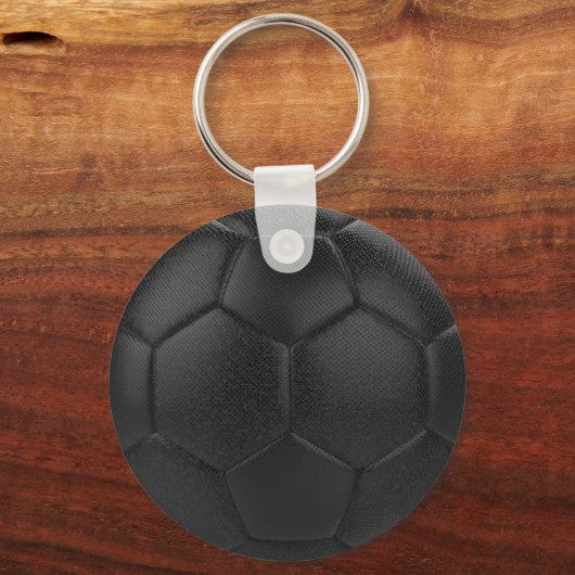 Zwarte Voetbal - Persoonlijke naam Sleutelhanger (Achterkant)
