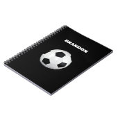 Zwarte Voetbal Stijlvolle Aangepaste Naam Kinderen Notitieboek (Linkerzijde)