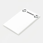 Zwarte Voetbal Stijlvolle Aangepaste Naam Kinderen Post-it® Notes (Schuin)
