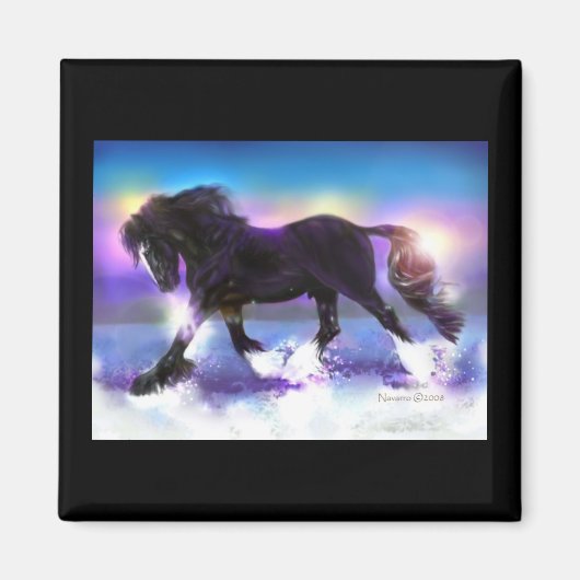 Zwarte voetshire magneet (Voorkant)