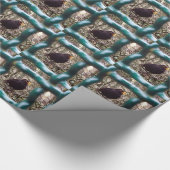 Zwarte vogel achter de tralies, Dier, Vogels, Zwar Cadeaupapier (Hoek)