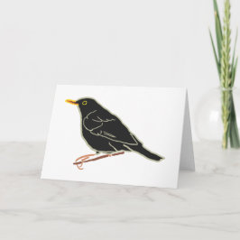 Zwarte vogel bedankkaart