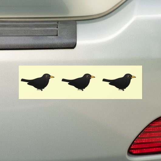 Zwarte vogel bumpersticker (Op auto)